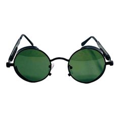 Bundle Deals Available! Message Us To Create Your Custom Bundle Deal Today! :-) Item No: 6094 1 Pair Of Round Steam Punk Style Sunglasses Black Frame Green Tinted Lenses Metal Frame Spring Accent 100% Uv Protection High Quality Men | Women | Unisex Frame: 4.8” Wide, 5.75” Length Lens: 1.8” Height, 1.8” Wide Free Microfiber Pouch Included All Orders Ship Within 36 Hours Monday - Friday. Orders Placed On Weekends/Holidays Ship Next Business Day We Love Our Customers! Please Let Us Know If You Aren Black Steampunk Sunglasses With Tinted Lenses, Black Punk Sunglasses, Punk Style Black Sunglasses With Mirrored Lenses, Black Punk Sunglasses With Mirrored Lenses, Punk Black Sunglasses With Tinted Lenses, Black Punk Sunglasses With Tinted Lenses, Black Retro Sunglasses For Festival, Retro Black Sunglasses For Festival, Casual Black Sunglasses For Festival