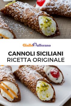 an image of cannoli siciliani ricetta originale on a white plate