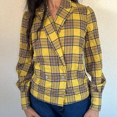 Nwt New York & Company Kate Hudson Quest Plaid Top From Kate Hudson Collaboration Collection (Happy X Nature) Pit-To-Pit: 19" Length: 23.5' D3 Retro V-neck Top For Workwear, Plaid Cotton Work Tops, Fitted Plaid Cotton Tops, Retro Fall Workwear Tops, Retro Fitted Tops For Fall, Fitted Retro Tops For Fall, Fitted Plaid Long Sleeve Top, Fitted Long Sleeve Plaid Top, Retro Fitted Plaid Tops