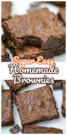 super easy brownies recipe with text overlay