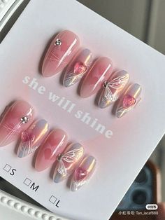 Fake Nails Designs Aesthetic, Txt Inspired Nails Temptation, Hard Nail Art Designs, Anime Inspo Nails, Korean Valentines Nails, Twice Nails Kpop, Twice Inspired Nails, Japan Nails Design Tokyo, Fake Nails Ideas