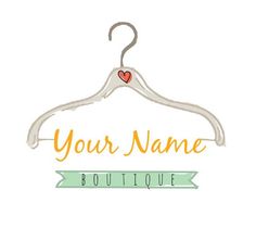 a white hanger with a red heart on it and the words your name boutique