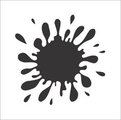 a black ink splattered circle on a white background with space for your text