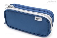 Lihit Lab Smart Fit Double Pen Case - Small - Blue - LIHIT LAB A-7660-8 Portable Blue Cases For Storage, Functional Blue Rectangular Organizers, Blue Rectangular Functional Organizers, Blue Portable Rectangular Case, Blue Zipper Pouch Case For Storage, Blue Rectangular Case With Pen Slots, Blue Zipper Pouch Case, Blue Portable Organizer For Everyday Use, Portable Blue Organizer For Everyday Use