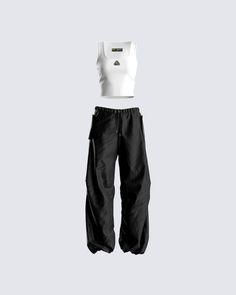 Basic Summer Activewear, Trendy Summer Streetwear Activewear, Sporty Parachute Pants For Summer Streetwear, Sporty Summer Parachute Pants For Streetwear, Dance Wishlist, Mc Ig, Kpop Oc, Practice Outfits, Looks Street Style