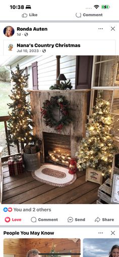 an instagram page with christmas decorations on the front porch and in the back yard