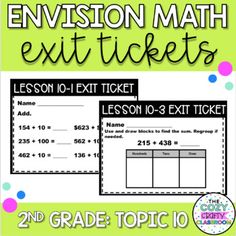 an exit ticket is shown with the text, lesson 10 - 3 exit ticket for 2nd grade