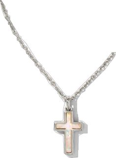 Spiritual White Cross Jewelry, Small White Sterling Silver Necklaces, Small White Sterling Silver Necklace, White Symbolic Engraved Jewelry, Symbolic White Engraved Jewelry, White Spiritual Sterling Silver Necklace, Spiritual White Sterling Silver Necklace, Everyday White Necklaces With Polished Finish, White Symbolic Jewelry With Polished Finish