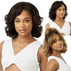 Go ahead and say it's all yours - they'll believe you! Outre quick weave half wigs have the look of your own gorgeous hair after a day at the salon. This half wig is made to blend beautifully with your natural tresses and hairline to achieve a relistic appearance that will keep everyone guessing. Have your best hair day every day with Outre Quick Weave Half Wig. Natural Texture & Volume New Half Wig Cap Lays Flatter Easy to Wear Styles Less Leave Out Required Heat Resistant Fiber High Tex Safe Up To 400°F Hair Material: Synthetic Hair Texture: Perm Yaki Style: Curly Length: 14" Color Shown: 2 DARK BROWN, DR4/MUSHROOM BLONDE Texture Perm, Mushroom Blonde, Half Wig, Braided Bangs, Grey Wig, U Part Wigs, Quick Weave, Half Wigs, Headband Wigs