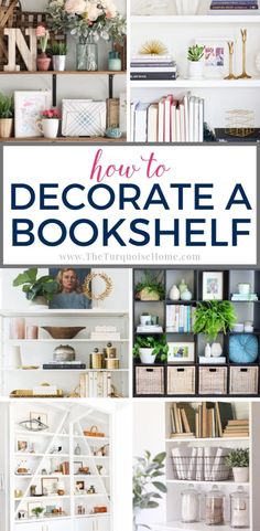 how to decorate a bookshelf with lots of shelves and plants in it, including flowers