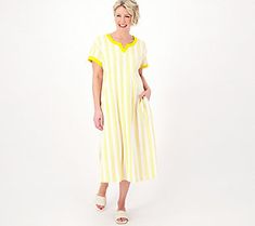 The caftan: summer's favorite silhouette. Fluid and feminine, this warm-weather staple flatters every figure with its easy, breezy nature. Throw it on over your swimsuit as an upscale cover-up, pair it with bold bangles and statement earrings when you take it out for brunch, or wear it around the house on those relaxed weekends. This caftan isn't just a style -- it's a lifestyle. From Stan Herman. Casual V-neck Kaftan For Daywear, Spring V-neck Beach Dress, V-neck Sleepwear For Beach In Spring, V-neck Beach Sleepwear For Summer, Spring V-neck Beach Dress For Warm Weather, Spring V-neck Relaxed Fit Cover-up, Relaxed Fit Kaftan For Loungewear In Spring, Spring Relaxed Fit Kaftan, Relaxed Fit Sleepwear For Vacation In Spring