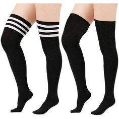 Zando Womens Thigh High Socks Cotton Striped Over the Knee Socks Long Knee High Socks Casual High Stockings for Women. Notice: 1.Over the knee socks for women are made of soft poly-cotton blends, breathable, durable and in great quality. The long leg warmers for women have good elasticity and will not fall down, comfortable stretch for all day wear. 2.Hand wash,Do not machine wash or tumble dry. 3.Color differences allowed for light effects. About US: Zando will always stick to the target of hig Thigh High Socks Plus Size, Striped Leg Warmers, Plus Size Thigh, Stockings Socks, Thigh High Stocking, Sport Tights, Solid Leggings, Thigh High Socks, Thigh High Stockings