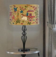 a lamp that is on top of a table