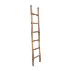 a wooden ladder on a white background