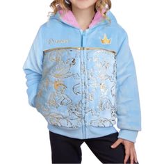 Disney Princess Plush Full Zip Hoodie Contrast Lining Embroidered Patch Side Seam Pocket Elastic Hem Rib Fully Lined 100% Polyester Side Seam Pocket, Disney Jacket, Embroidered Patch, Full Zip Hoodie, Kids Jacket, Embroidered Patches, Zip Hoodie, Jackets & Coats, Disney Princess