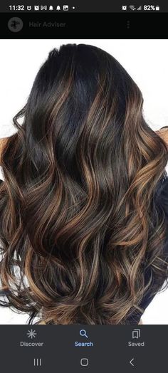 Hair Color Asian, Balayage Hair Color, Brunette Balayage, Black Hair With Highlights, Dark Hair With Highlights