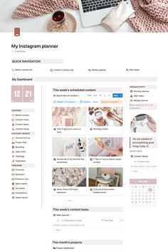 Notion social media Instagram planner, Notion Instagram Planner Template, Life Planner Organization, Free Daily Planner, Template Notion, Weekly Planner Free, To Do Planner, Monthly Planner Template, Instagram Planner, Meal Planner Template