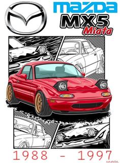 #MAZDA MX 5 Miata(1988-97) 1999 Mazda Miata Mx5, Miata 1990 Mazda, Miata Car Drawing, 1990 Mazda Miata, Mazda Miata Drawing, Miata Wallpaper Iphone, Miata Mx5 Wallpaper