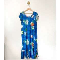 New Without Tags! Never Worn Jams World Vintage Blue Hydrangeas Printed Maxi Dress Pullover Style Waist Belt Short Sleeves Size Small Armpit To Armpit 19”/ Length 51” 100% Rayon No Flaws Of Any Kind Box9 Casablanca Dress, Vintage Sundress, Paradise Dress, Hawaiian Maxi Dress, Fish Dress, Flower Maxi Dress, Yellow Maxi Dress, Yellow Maxi, Floral Sundress