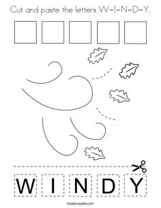 the letter w is for windy worksheet with leaves and letters on it