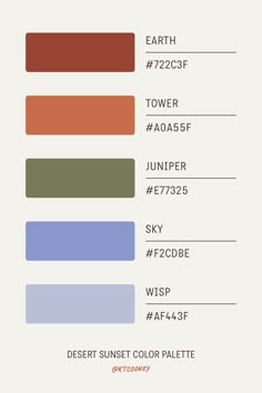 the color chart for desert sunset