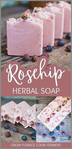 Enhance your skincare regimen with rose hip infused soap made with lye! Ideal for sensitive skin, this soap provides natural nourishment and helps reduce the signs of aging. Make your own bar to enjoy a healthier, more radiant complexion. Find more herbalism for beginners, herbs for health, cold process soap ideas, and Cold Process Soap Recipes at growforagecookferment.com. Holiday Soap Recipes, Cold Process Soap Ideas, Soap Photography Ideas, Make Your Own Bar, Soap Making Ideas, Herbalism For Beginners