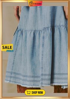 Washing Process Casual Loose Denim Skirt Casual High Waist Denim Dress For Spring, Summer Denim Knee-length Skirt, Knee-length Blue Denim Skirt For Summer, Spring Knee-length Lined Denim Skirt, Non-stretch Short Denim Skirt For Summer, Blue Knee-length Denim Skirt For Summer, Spring Knee-length Denim Blue Skirt, Non-stretch Dark Wash Denim Skirt For Summer, Non-stretch Denim Skirt For Summer