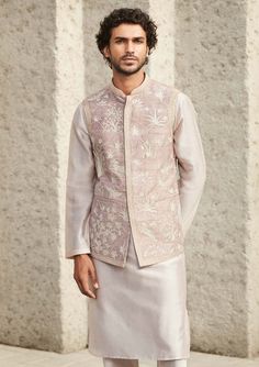 Matsya Men-Pink Millennial Jodhpuri Jacket-INDIASPOPUP.COM Pink Bandhgala With Intricate Embroidery For Transitional Season, Designer Embroidered Pink Bandhgala, Transitional Pink Bandhgala With Intricate Embroidery, Transitional Embroidered Pink Bandhgala, Luxury Pink Traditional Nehru Jacket, Men Ethnic Wear India, Blue Prom Suits For Guys, Blue Prom Suit, Jodhpuri Suits For Men