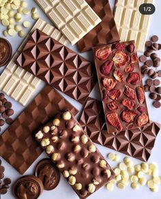 chocolates and candy are laid out on a table