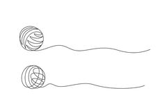 two balls of yarn floating on top of each other in the air, with one ball spinning