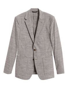 Slim Italian Plaid Suit Jacket | Banana Republic Plaid Linen Outerwear For Fall, Plaid Linen Long Sleeve Outerwear, Plaid Linen Blazer With Notch Lapel, Plaid Linen Outerwear For Work, Tailored Plaid Linen Blazer, Classic Plaid Linen Outerwear, Tailored Plaid Linen Outerwear, Tailored Linen Plaid Blazer, Classic Linen Tweed Jacket For Fall