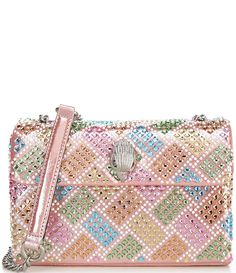 Kurt Geiger London Medium Kensington Rhinestone Tile Crossbody Bag | Dillard's Kurt Geiger, Dillard's, Color Crystal, Pearl Studs, Pink Bag, Chain Strap, Dream Wardrobe, Cross Body Handbags, Accessories Design