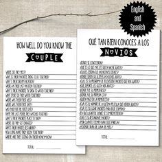 two printable spanish phrases for couples