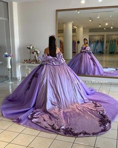 Welcome to Couture Candy's exclusive collection of purple Quinceañera gowns for the 2024 season. Our selection of dresses is expertly made to make every young woman feel exceptional on her milestone day. Our selection includes everything, whether you're searching for something traditional with intricate needlework or something more contemporary with streamlined, clean lines. Quince Tiktoks, Quince Purple, Rapunzel Quince, Quinceañera Themes, Tiffany Designs Prom Dress, Lavender 15, Pastel Prom Dress, Purple Quinceanera, Fairytale Life