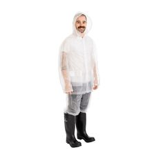 High quality soft nylon fabric laminated to durable PVC material give this category of rainwear unbelievable durability and a great range of motion. Each jacket or poncho features large hood with visor to help shed the weather. The suit jacket offers a strong draw cord and sturdy cord lock to keep unwanted winds from working their way inside the suit. Each poncho is generously cut to knee length. All jackets and ponchos come with plenty of storm vents to allow for maximum breathability. White Hooded Raincoat For Rainy Season, White Nylon Raincoat For Rainy Weather, Nylon Raincoat With Storm Flap For Rainy Weather, Hooded Nylon Raincoat For Rainy Season, Waterproof Nylon Raincoat For Rainy Weather, Hooded Nylon Raincoat With Storm Flap, Hooded Waterproof Nylon Raincoat, Waterproof Hooded Nylon Raincoat, Waterproof Nylon Hooded Raincoat