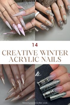 Winter Acrylic Nails Acrylic Winter Nails, Winter Nail Inspiration, Acrylic Nail Ideas