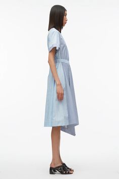 Mix Stripe Poplin Dress – 3.1 Phillip Lim Knit Swimwear, Shirting Fabric, Oxford Blue, Poplin Dress, Closet Designs, Phillip Lim, Popular Style, Swimwear Tops, Asymmetric Hem