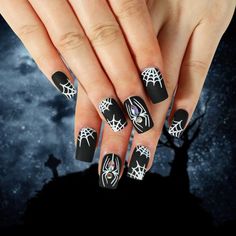 Nail Art Halloween, Short Press On Nails, Fake Nails With Glue, Halloween Nail