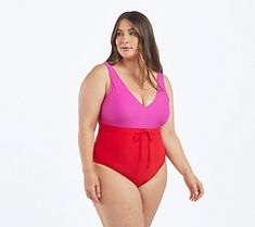 When you want to be active but still attract attention, this tie-waist swimsuit offers a deep V-neckline and chic open back for super-cute style, along with built-in cups and two-way stretch for support. From  Summersalt. Tie-waist Swimwear For Sunbathing In Beach Season, Stretch Swimwear With Tie Waist For Pool, Tie Waist Swimwear For Sunbathing In Beach Season, Beach Season Swimwear With Tie Waist For Sunbathing, Summer Swimwear With Tie Waist And Stretch, Summer Tie Waist Swimwear For Poolside, Beachwear Swimwear With Tie Waist For Sunbathing, Summer Poolside Swimwear With Tie Waist, Poolside Beachwear Swimwear With Tie Waist