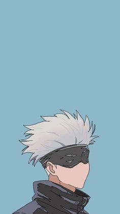 an anime character with white hair and black glasses on his face, looking into the distance