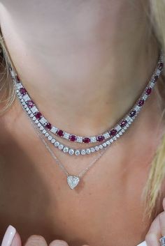 18K Gold Ruby 33.37 Cts Diamond 4.93 Cts  Length 16 inches Please allow 6-8 weeks for delivery.  All prices are in US Dollars..#jewelrylover #handcraftedjewelry #jewelryinspiration #jewelrydesign #jewelryobsessed #jewelryoftheday #jewelrygoals #jewelryfashion #jewelrytrends