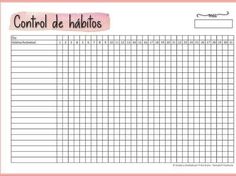 a printable calendar with the words control de habitdos on it and an image of a