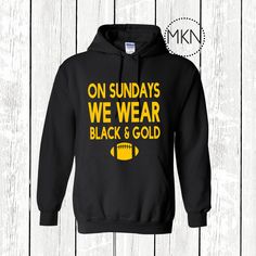 Do you love your Pittsburgh Steelers? We do too! This hoodie is perfect for your next Steelers party or tailgate! Buy them as a group and wear them with all your friends! This hoodie is made of cotton and polyester. Care Instructions: Wash tee inside out and in cool water Delicate cycle Line dry for lasting care Do not bleach Do not iron Thanks for visiting MKN Apparel! Eric & Leah © 2016 MKN Apparel Cricut Hoodie, Steelers Party, Pittsburgh Steelers Crafts, Pittsburgh Steelers Funny, Steelers Sweatshirt, Steelers Hoodie, Pittsburgh Steelers Logo, Black Wear, Steelers Girl