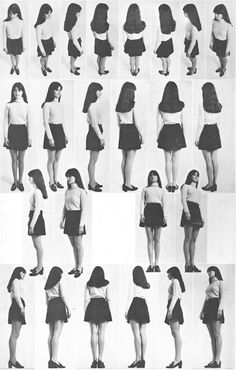 an old fashion photo showing different types of women's skirts and dresses, from the 1950's to 1970's