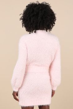 We're obsessed with how seasonally sweet the Glamorous Wintery Aura Light Pink Fuzzy Cable Knit Sweater Mini Skirt is! Fuzzy, chenille-like sweater knit shapes this cozy skirt with a cable knit design across the front of the bodycon silhouette. The high, elasticized waistband falls to a flirty mini hem, both adorned with contrasting ribbed knit. Pair with the matching sweater for a complete look! Fit: This garment fits true to size. Length: Mid-thigh. Size medium measures 17.75" from waist to he Chic Pink Cropped Sweater For Winter, Pink Mini Sweater Dress For Winter, Winter Pink Knit Sweater Dress, Pink Sweater Dress For Winter Party, Pink Fitted Cropped Sweater For Winter, Fitted Pink Cropped Sweater For Winter, Pink Fitted Chunky Knit Sweater, Fitted Pink Chunky Knit Sweater, Fitted Cropped Sweater For Winter Party