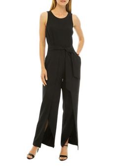 Belted at the waist to highlight your silhouette, this versatile jumpsuit from THE LIMITED can easily be dressed up or down for any occasion. | THE LIMITED Petite Sleeveless Belted Jumpsuit, Black, 6P Belted Strapless Sleeveless Jumpsuit, Belted Strapless Jumpsuit, Sleeveless Belted Jumpsuits And Rompers, Spring Strapless Sleeveless Jumpsuit With Tie Waist, Strapless Sleeveless Jumpsuit With Tie Waist For Spring, Formal Black Jumpsuit With Tie Waist, Sleeveless Workwear Jumpsuit With Tie Waist, Sleeveless Belted Formal Jumpsuits And Rompers, Sleeveless Jumpsuits And Rompers With Tie Waist For Party