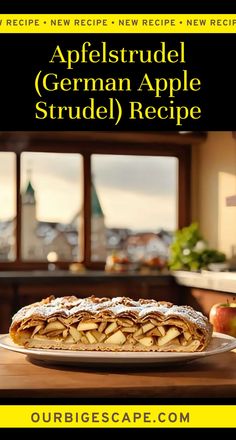 the cover of an apple strudel is shown