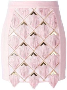 Short Pink Skirt, Melanie Martinez Style, Balmain Skirt, Panel Skirt, Tassel Skirt, 일본 패션, Pink Mini Skirt, Kardashian Kollection, Couture Embroidery