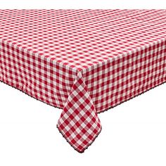 a red and white checkered table cloth