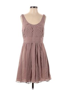 Ann Taylor Casual Dress Size: 4 Brown Dresses - used. 100% SILK, Bridesmaid, V Neck, Solid, Short, Sleeveless | Ann Taylor Casual Dress - Bridesmaid: Brown Solid Dresses - Used - Size 4 Brown Casual Dress, Brown Dresses, Dress Bridesmaid, Brown Dress, Solid Dress, Casual Dresses For Women, Ann Taylor, Casual Dress, Casual Dresses